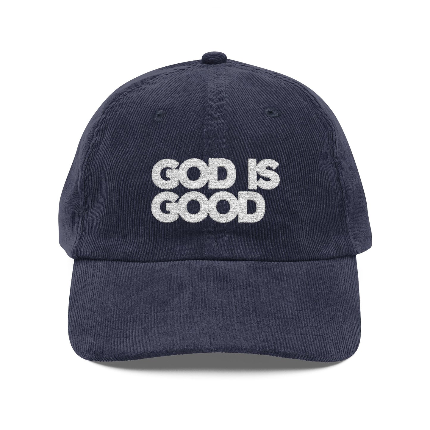 "Jen's God is good"corduroy embroidered hat