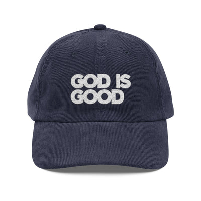 "Jen's God is good"corduroy embroidered hat